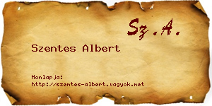 Szentes Albert névjegykártya